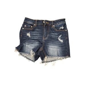 Indigo Rew Curvy Distressed‎ Denim Cutoff Shorts Size 3